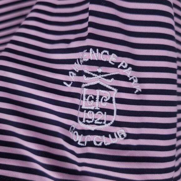 Footjoy Polo Shirt Mens Large Striped Pink, Navy Golf Performance Activewear - Picture 5 of 12